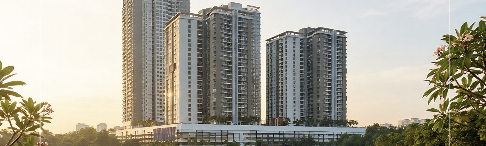 Astra 2, The Lakeside — towers overlooking the lake at sunrise